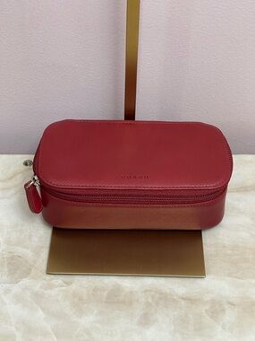 Coach Chubby Leather Zip Cosmetic Pouch